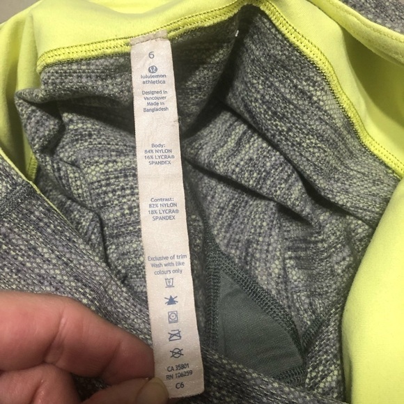 LULULEMON Wunder Under Crop II Diamond Jacquard Space Dye Slate Clarity Yellow - Picture 7 of 9